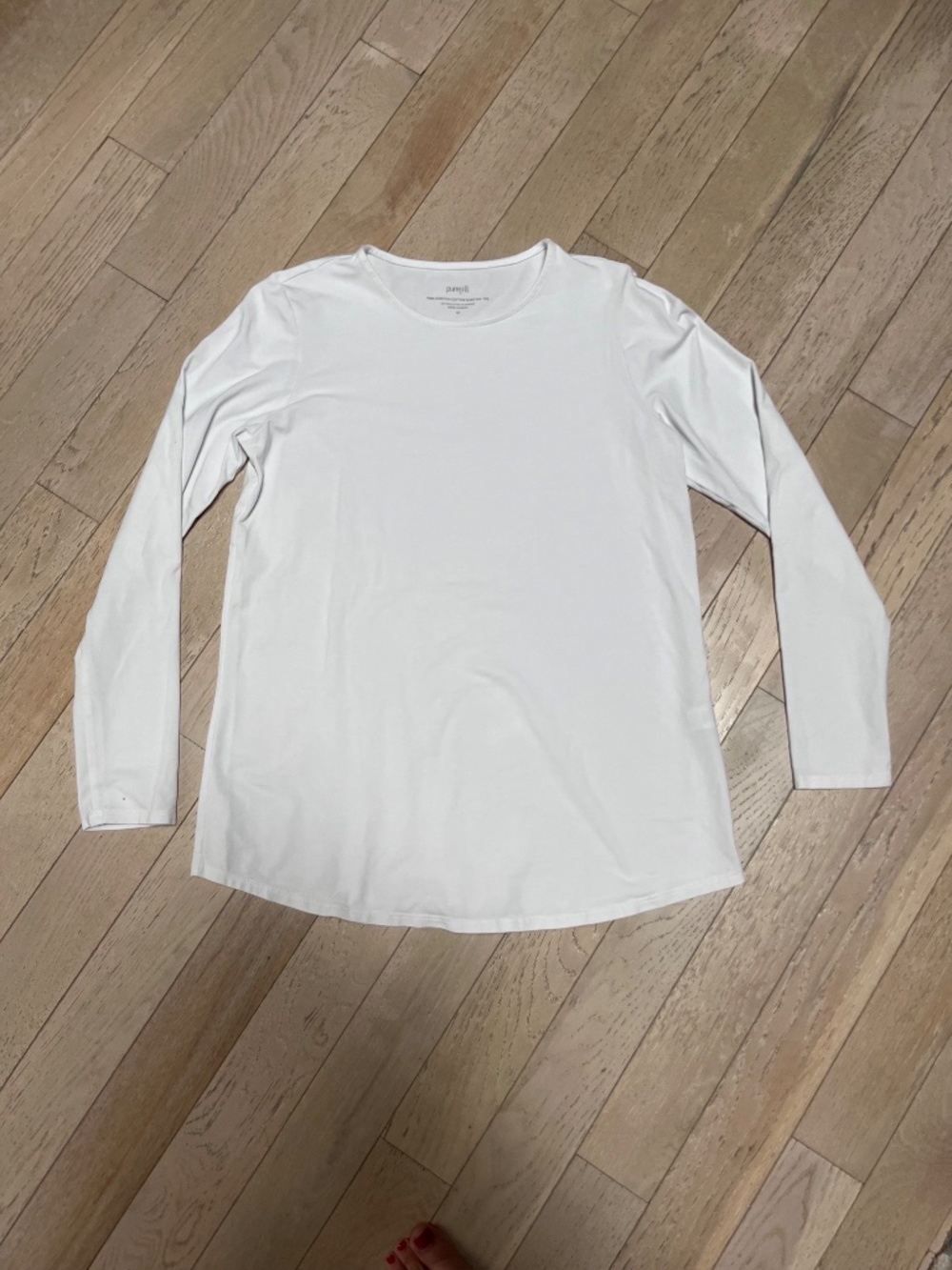 J. JILL PURE JILL  Pima Stretch Cotton Shirttail Tee Top in White Women’s Sz. XS